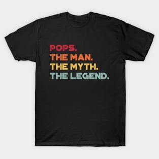 Pops The Man The Myth The Legend Sunset Funny Father's Day T-Shirt